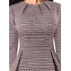 image:imageVFSHOW Womens Pleated Crew Neck Peplum Slim Work Business Bodycon Dress  34 Sleeves Professional Elegant Church Funeral Spring Fall Fitted Office Pencil Sheath DressPink Tweed