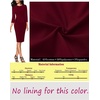 image:imageVFSHOW Womens Pleated Crew Neck Peplum Slim Work Business Bodycon Dress  34 Sleeves Professional Elegant Church Funeral Spring Fall Fitted Office Pencil Sheath DressDark Red