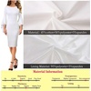 image:imageVFSHOW Womens Ruffle Bell Sleeves Cocktail Wedding Guest Slim Bodycon Dress  Round Neck Knee Length Date Night Fitted SemiFormal Birthday Graduation Party Pencil Sheath DressesOff Whitewith Lining