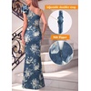 image:imageVFSHOW Womens Ruffle One Shoulder Formal Prom Gala Maxi Dress Evening Gown  V Neck Bodycon Sexy High Slit Long Cocktail Wedding Guest Dresses Party BridesmaidDenim Blue Floral Print