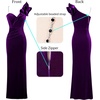 image:imageVFSHOW Womens Ruffle One Shoulder Formal Prom Gala Maxi Dress Evening Gown  V Neck Bodycon Sexy High Slit Long Cocktail Wedding Guest Dresses Party BridesmaidPurple Velvet