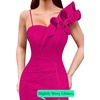 image:imageVFSHOW Womens Ruffle One Shoulder Formal Prom Gala Maxi Dress Evening Gown  V Neck Bodycon Sexy High Slit Long Cocktail Wedding Guest Dresses Party BridesmaidSparkly Hot Pink