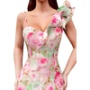image:imageVFSHOW Womens Ruffle One Shoulder Formal Prom Gala Maxi Dress Evening Gown  V Neck Bodycon Sexy High Slit Long Cocktail Wedding Guest Dresses Party BridesmaidPink Floral Printb