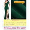 image:imageVFSHOW Womens Ruffle One Shoulder Formal Prom Gala Maxi Dress Evening Gown  V Neck Bodycon Sexy High Slit Long Cocktail Wedding Guest Dresses Party BridesmaidSparkly Dark Green
