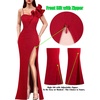 image:imageVFSHOW Womens Ruffle One Shoulder Formal Prom Gala Maxi Dress Evening Gown  V Neck Bodycon Sexy High Slit Long Cocktail Wedding Guest Dresses Party BridesmaidSparkly Red