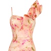 image:imageVFSHOW Womens Ruffle One Shoulder Formal Prom Gala Maxi Dress Evening Gown  V Neck Bodycon Sexy High Slit Long Cocktail Wedding Guest Dresses Party BridesmaidPink Floral Print