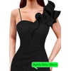 image:imageVFSHOW Womens Ruffle One Shoulder Formal Prom Gala Maxi Dress Evening Gown  V Neck Bodycon Sexy High Slit Long Cocktail Wedding Guest Dresses Party BridesmaidSparkly Black