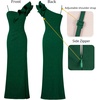 image:imageVFSHOW Womens Ruffle One Shoulder Formal Prom Gala Maxi Dress Evening Gown  V Neck Bodycon Sexy High Slit Long Cocktail Wedding Guest Dresses Party BridesmaidSparkly Dark Green
