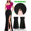 image:imageVFSHOW Womens Ruffle One Shoulder Formal Prom Gala Maxi Dress Evening Gown  V Neck Bodycon Sexy High Slit Long Cocktail Wedding Guest Dresses Party BridesmaidSparkly Hot Pink and Black