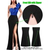 image:imageVFSHOW Womens Ruffle One Shoulder Formal Prom Gala Maxi Dress Evening Gown  V Neck Bodycon Sexy High Slit Long Cocktail Wedding Guest Dresses Party BridesmaidSparkly Royal Blue and Black