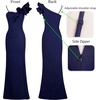 image:imageVFSHOW Womens Ruffle One Shoulder Formal Prom Gala Maxi Dress Evening Gown  V Neck Bodycon Sexy High Slit Long Cocktail Wedding Guest Dresses Party BridesmaidSparkly Dark Blue