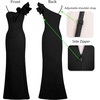 image:imageVFSHOW Womens Ruffle One Shoulder Formal Prom Gala Maxi Dress Evening Gown  V Neck Bodycon Sexy High Slit Long Cocktail Wedding Guest Dresses Party BridesmaidSparkly Black