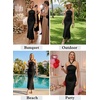 image:imageVFSHOW Womens Sexy Halter Neck Cocktail Wedding Guest Bodycon Maxi Dress  Ruched Crisscross Waist Flattering Mesh Long Evening Party Dresses Semi Formal Bridal Shower BirthdayBlack