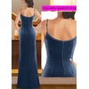 image:imageVFSHOW Womens Sexy Spaghetti Strap Formal Prom Evening Gala Long Maxi Dress  Ruched Hight Slit Sweetheart Cocktail Wedding Guest Fitted Bodycon GownDusty Blue Velvet