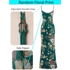 image:imageVFSHOW Womens Sexy Spaghetti Strap Formal Prom Evening Gala Long Maxi Dress  Ruched Hight Slit Sweetheart Cocktail Wedding Guest Fitted Bodycon GownGreen With Orange Floral Print