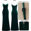 image:imageVFSHOW Womens Sexy Spaghetti Strap Formal Prom Evening Gala Long Maxi Dress  Ruched Hight Slit Sweetheart Cocktail Wedding Guest Fitted Bodycon GownGreen Velvet