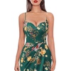 image:imageVFSHOW Womens Sexy Spaghetti Strap Formal Prom Evening Gala Long Maxi Dress  Ruched Hight Slit Sweetheart Cocktail Wedding Guest Fitted Bodycon GownGreen Floral Printb