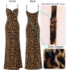 image:imageVFSHOW Womens Sexy Spaghetti Strap Formal Prom Evening Gala Long Maxi Dress  Ruched Hight Slit Sweetheart Cocktail Wedding Guest Fitted Bodycon GownLeopard Print