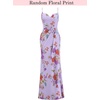 image:imageVFSHOW Womens Sexy Spaghetti Strap Formal Prom Evening Gala Long Maxi Dress  Ruched Hight Slit Sweetheart Cocktail Wedding Guest Fitted Bodycon GownLight Purple Floral Print