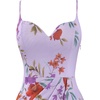 image:imageVFSHOW Womens Sexy Spaghetti Strap Formal Prom Evening Gala Long Maxi Dress  Ruched Hight Slit Sweetheart Cocktail Wedding Guest Fitted Bodycon GownLight Purple Floral Print