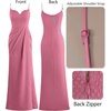 image:imageVFSHOW Womens Sexy Spaghetti Strap Formal Prom Evening Gala Long Maxi Dress  Ruched Hight Slit Sweetheart Cocktail Wedding Guest Fitted Bodycon GownPink