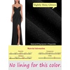 image:imageVFSHOW Womens Sexy Spaghetti Strap Formal Prom Evening Gala Long Maxi Dress  Ruched Hight Slit Sweetheart Cocktail Wedding Guest Fitted Bodycon GownSparkly Blackc