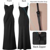 image:imageVFSHOW Womens Sexy Spaghetti Strap Formal Prom Evening Gala Long Maxi Dress  Ruched Hight Slit Sweetheart Cocktail Wedding Guest Fitted Bodycon GownTextured Black Plaid