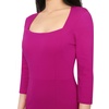 image:imageVFSHOW Womens Vintage Square Neck Work Office Business Casual Bodycon Dress  34 Sleeve Elegant Cocktail Party Professional Career Funeral Slim Church Pencil Sheath DressesHot Pink