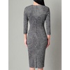 image:imageVFSHOW Womens Vintage Square Neck Work Office Business Casual Bodycon Dress  34 Sleeve Elegant Cocktail Party Professional Career Funeral Slim Church Pencil Sheath DressesBlack Tweed