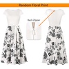 image:imageVFSHOW Womens Work Business Casual Church Pockets Belted ALine Midi Dress  Elegant Patchwork Office Spring Summer Pleated Fit and Flare MidCalf DressesOffwhite  Black Floral Print