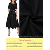 image:imageVFSHOW Womens Work Business Casual Church Pockets Belted ALine Midi Dress  Elegant Patchwork Office Spring Summer Pleated Fit and Flare MidCalf DressesBlack With White Piping