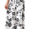 image:imageVFSHOW Womens Work Business Casual Church Pockets Belted ALine Midi Dress  Elegant Patchwork Office Spring Summer Pleated Fit and Flare MidCalf DressesOffwhite  Black Floral Print