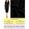 image:imageVFSHOW Womens Work Business Office Front Zipper Peplum Church Sheath Dress  34 Sleeves Elegant Spring Fall Church Funeral Slimming Fitted Bodycon DressBlack