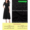 image:imageVFSHOW Womens Work Office Business Church Cocktail Pocket A Line Midi Dress  Pleated Notch V Neck Buttons Front Split Professional Slim Fit and Flare MidCalf DressBlack Floral Lace