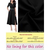 image:imageVFSHOW Womens Work Office Business Church Cocktail Pocket A Line Midi Dress  Pleated Notch V Neck Buttons Front Split Professional Slim Fit and Flare MidCalf DressBlack and White Trim