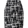 image:imageWomens Ruched Ruffle High Waist Asymmetric Wrap Casual Wok Office Party Slim Fitted Bodycon Pencil Midi MidCalf SkirtBlack and White Geometric Print