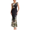 Black and Multi Floral Print-c