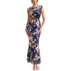 Navy Blue and Multi Floral Print