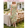 image:imageVFSHOW Womens Asymmetrical Ruffle Cocktail Wedding Guest A Line Midi DressGreen and Orange Floral Print