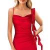image:imageVFSHOW Womens Asymmetrical Ruffle Cocktail Wedding Guest A Line Midi DressRed