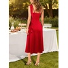 image:imageVFSHOW Womens Asymmetrical Ruffle Cocktail Wedding Guest A Line Midi DressRed