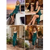 image:imageVFSHOW Womens Asymmetrical Ruffle Cocktail Wedding Guest A Line Midi DressTeal Green Floral Print