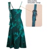 image:imageVFSHOW Womens Asymmetrical Ruffle Cocktail Wedding Guest A Line Midi DressTeal Green Floral Print