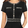 image:imageVFSHOW Womens Buttons Pockets Work Office Business Casual ALine DressesBlack