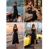 image:imageVFSHOW Womens Cowl Neck Cocktail Party Wedding Guest High Low A Line DressBlack