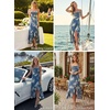 image:imageVFSHOW Womens Cowl Neck Cocktail Party Wedding Guest High Low A Line DressBlue Floral Print