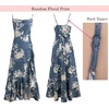 image:imageVFSHOW Womens Cowl Neck Cocktail Party Wedding Guest High Low A Line DressBlue Floral Print