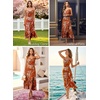 image:imageVFSHOW Womens Cowl Neck Cocktail Party Wedding Guest High Low A Line DressBurnt Orange Floral