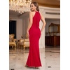 image:imageVFSHOW Womens Crisscross Halter Neck Formal Prom Gala Dresses Evening GownSparkly Red