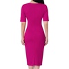 image:imageVFSHOW Womens Front Zipper Tie Waist Bow Work Business Office Pencil DressHot Pink